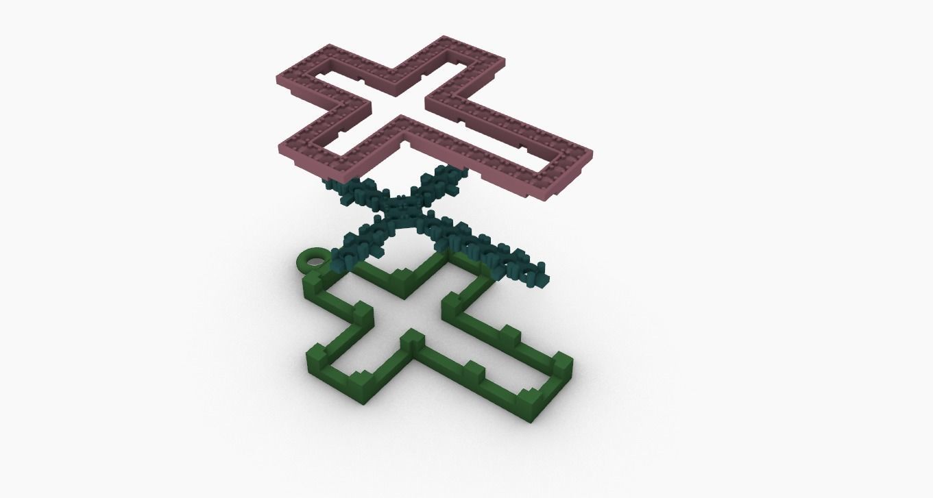 Cross with diamonds and sapphires 3D print model_6