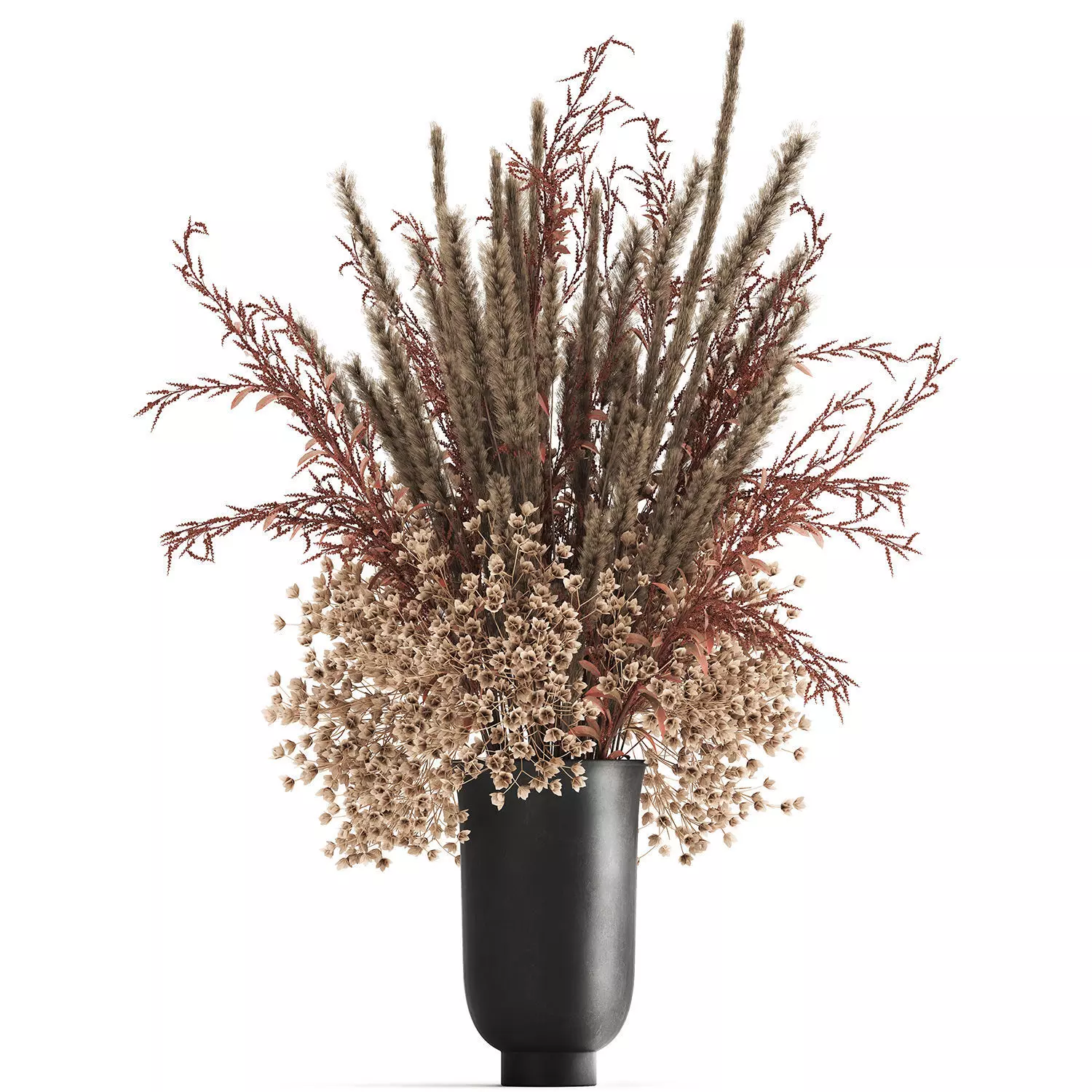 Bouquet of dried flowers in a vase 164 3D model