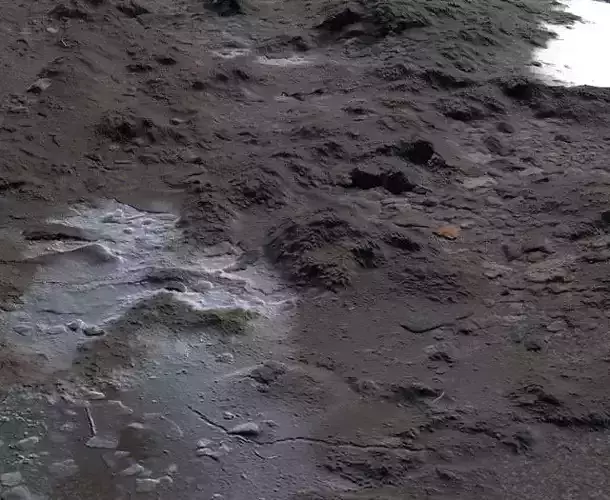 Wet and muddy ground materia