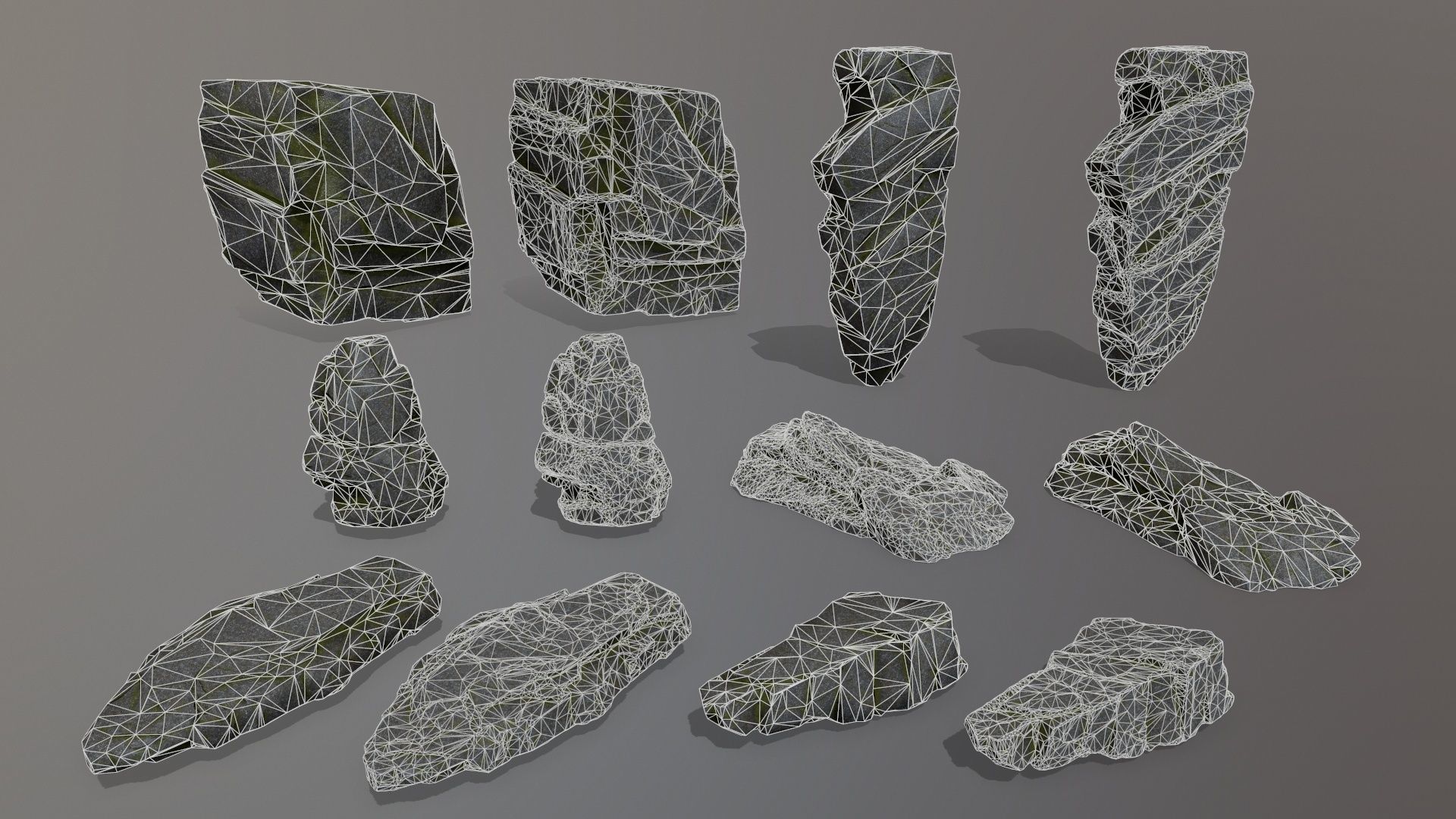 Rock Set Low-poly 3D model_30