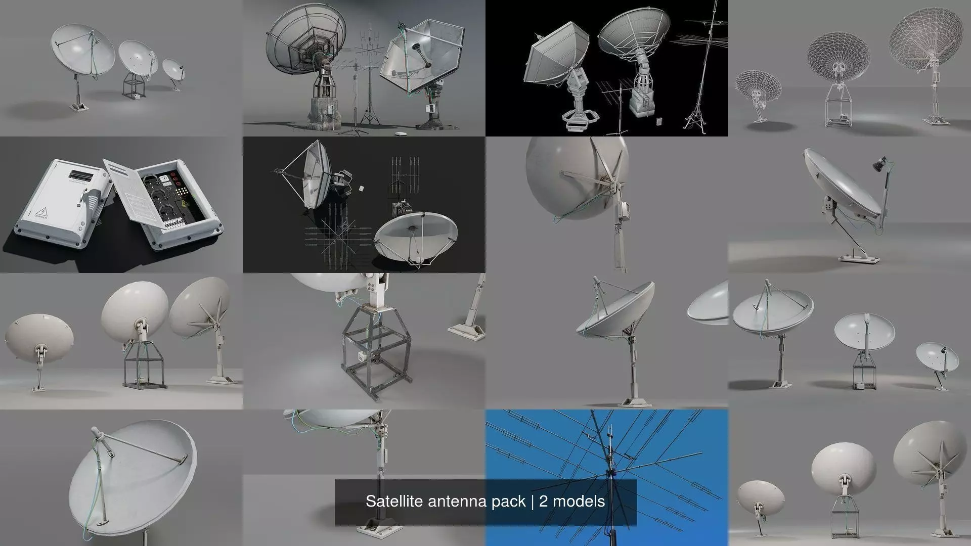 Satellite antenna pack 3D Model Collection_1