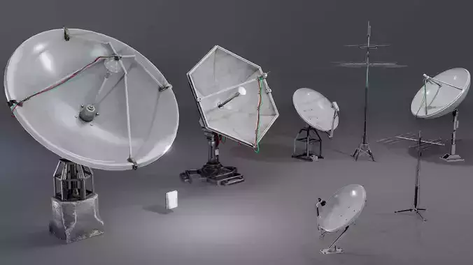 Satellite antenna pack 3D Model Collection