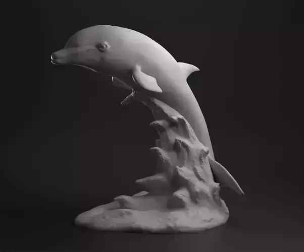 Dolphin jumping intended for 3D printing 3D print model