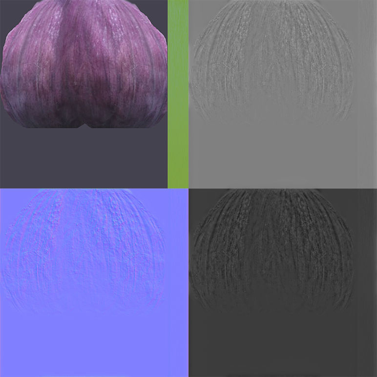 Chives buds 3D model_7