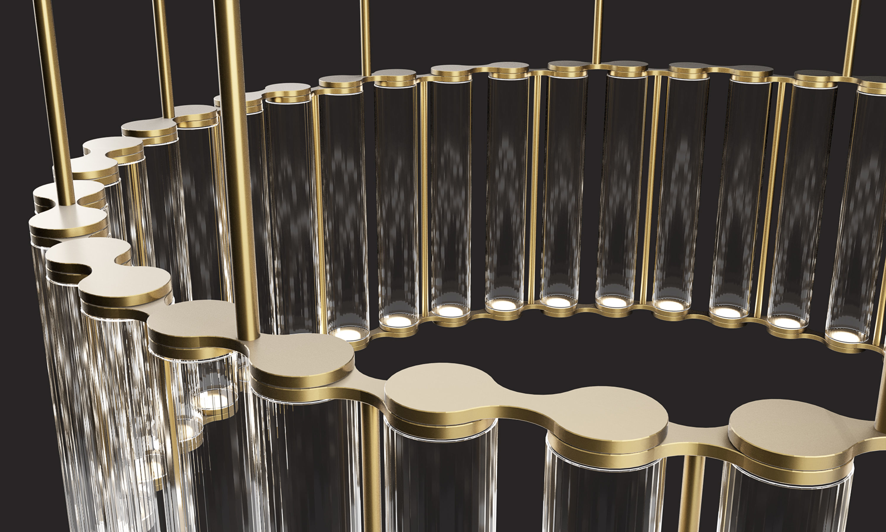 Chandelier - Viabizzuno Coppibartali Low-poly 3D model_5