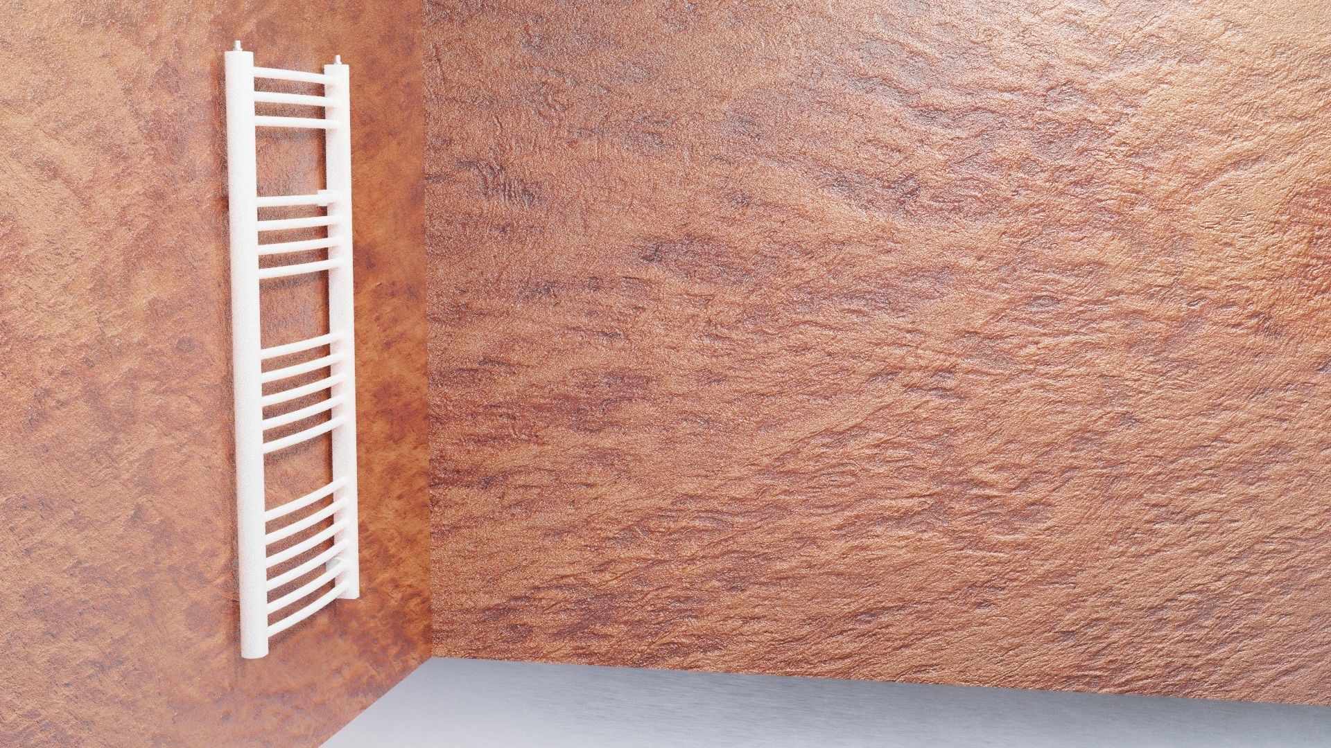 Radiator heated towel rail Low-poly 3D model_1