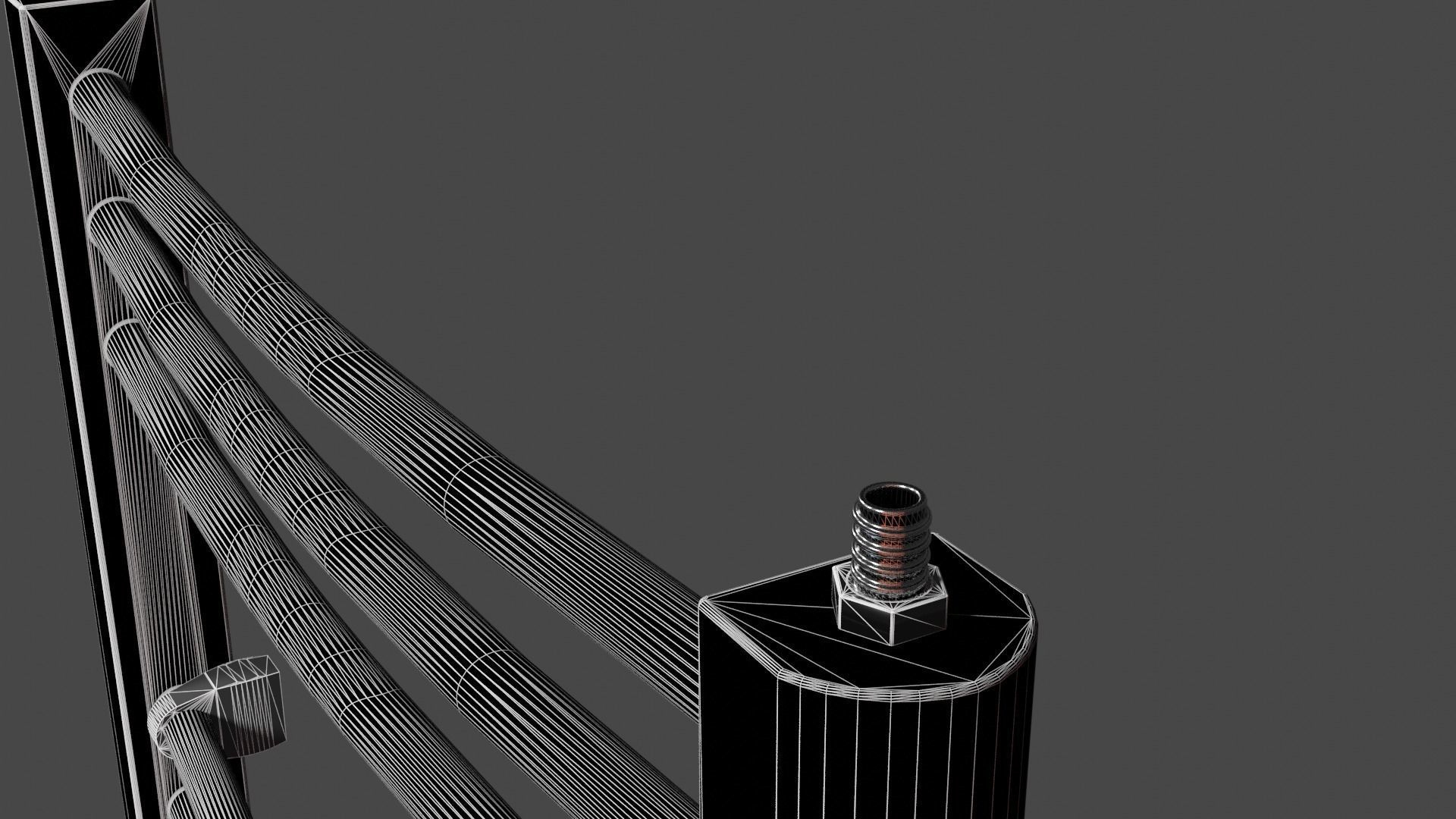 Radiator heated towel rail Low-poly 3D model_7