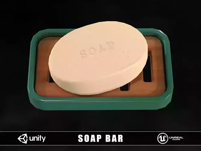 Soap Bar and Dish Low-poly 3D model