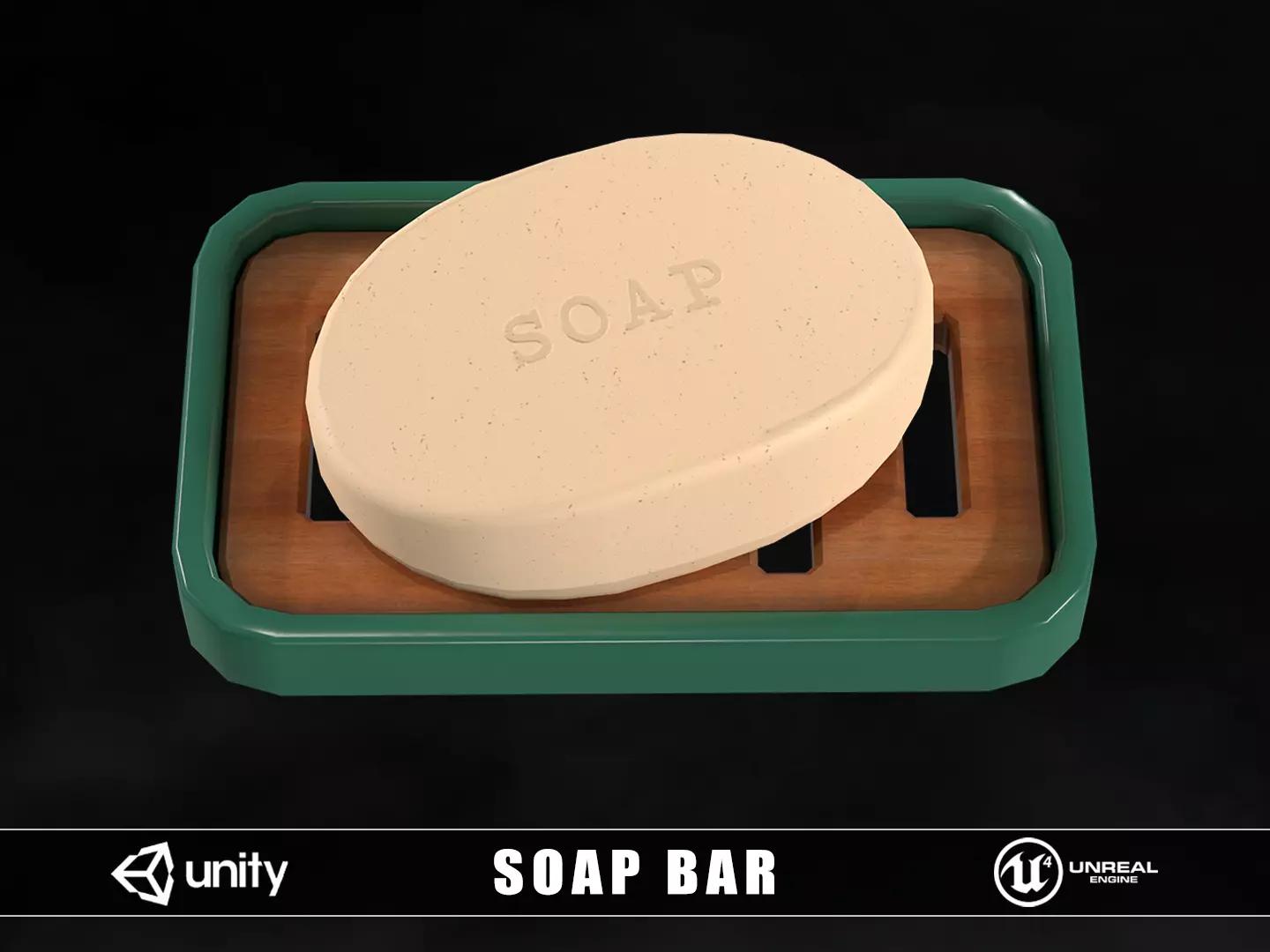Soap Bar and Dish Low-poly 3D model
