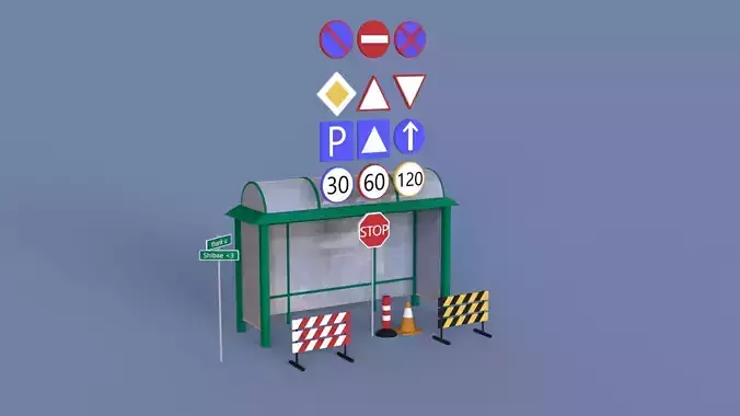 City props Assets for your scene free Free 3D model