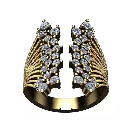 Twist diamond ring for ladies