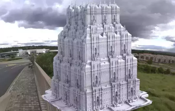 Fantasy architecture Gondor inspired walls Tower 3D Model