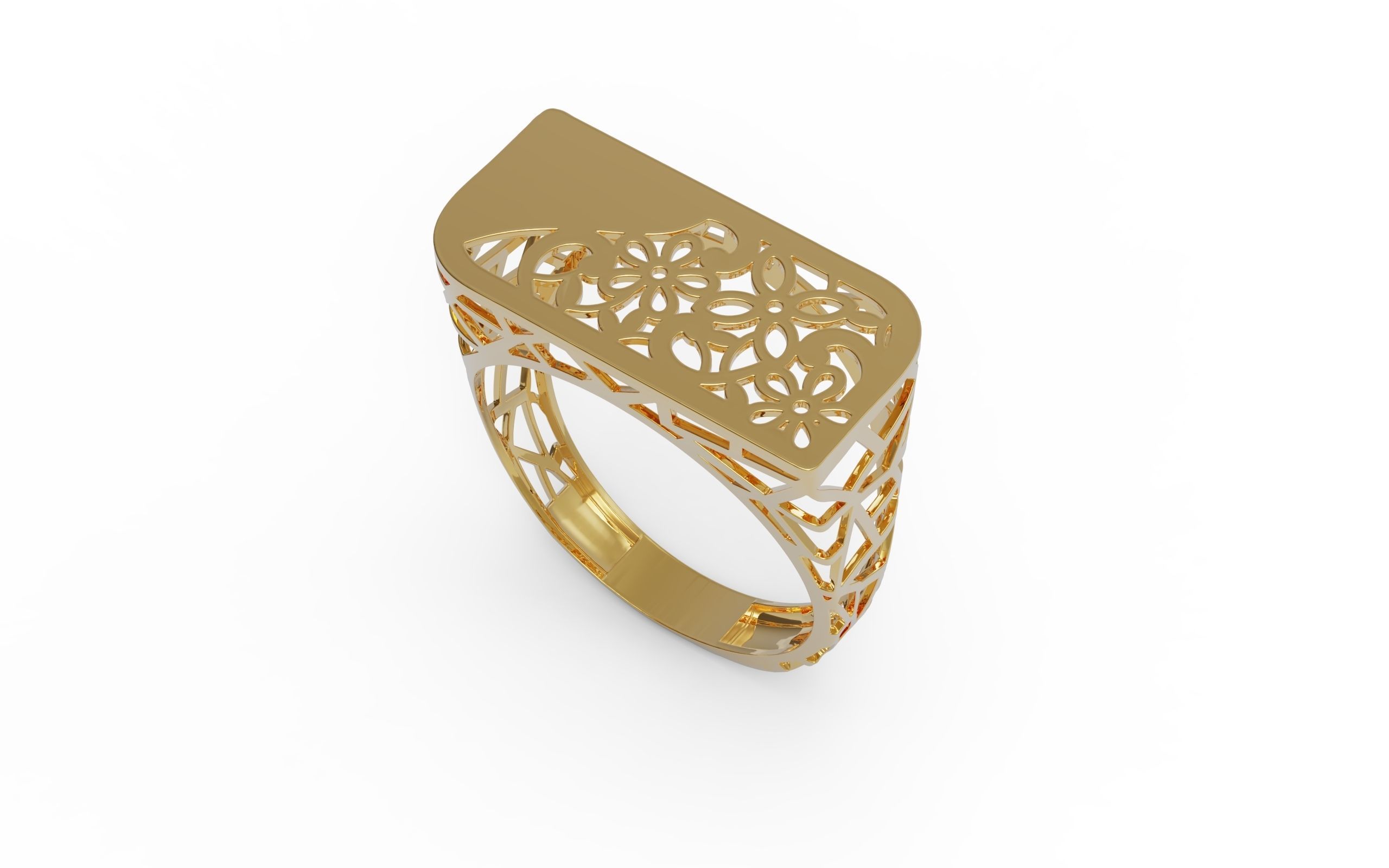 Gold ring 3D print model_2