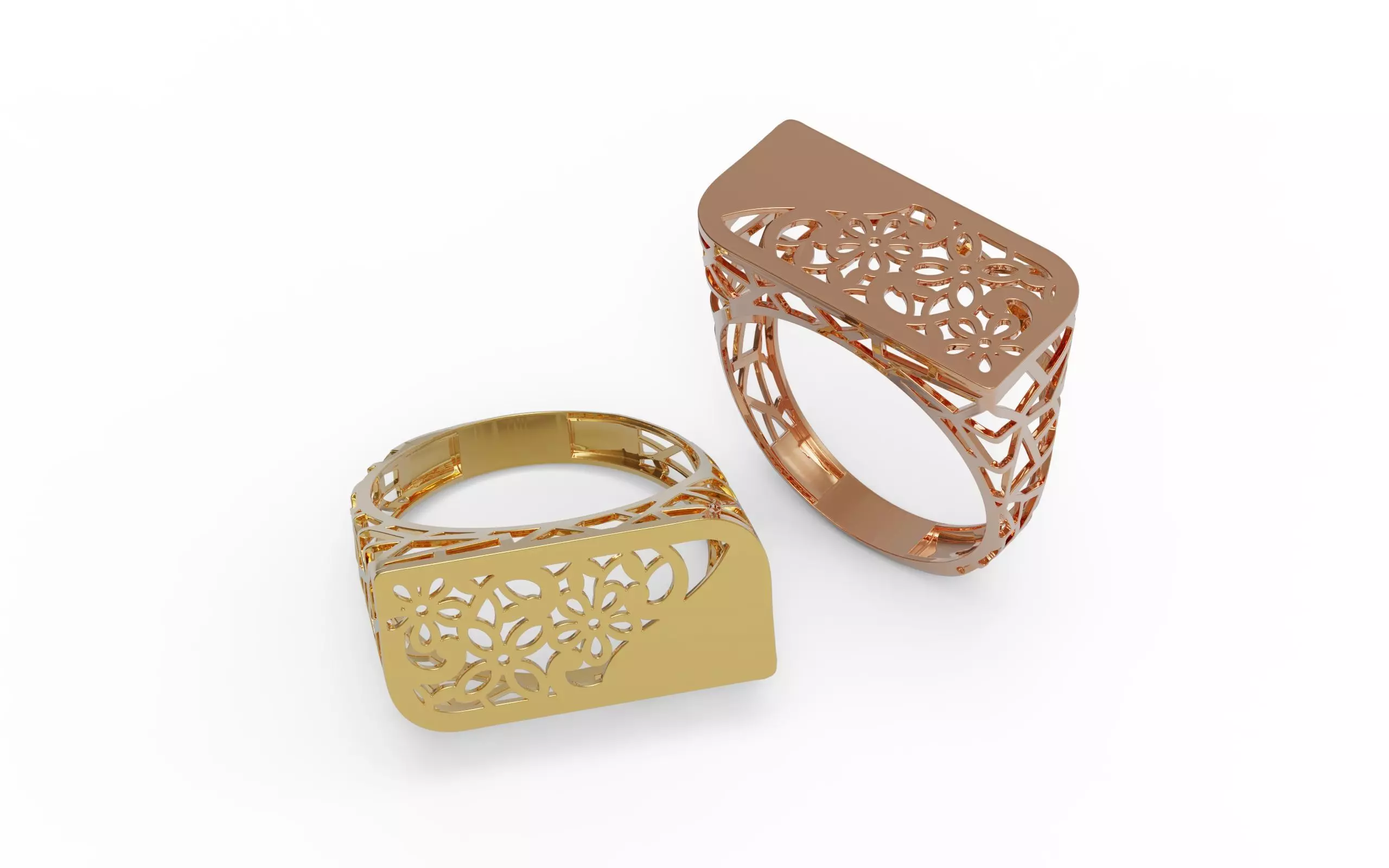 Gold ring 3D print model_0
