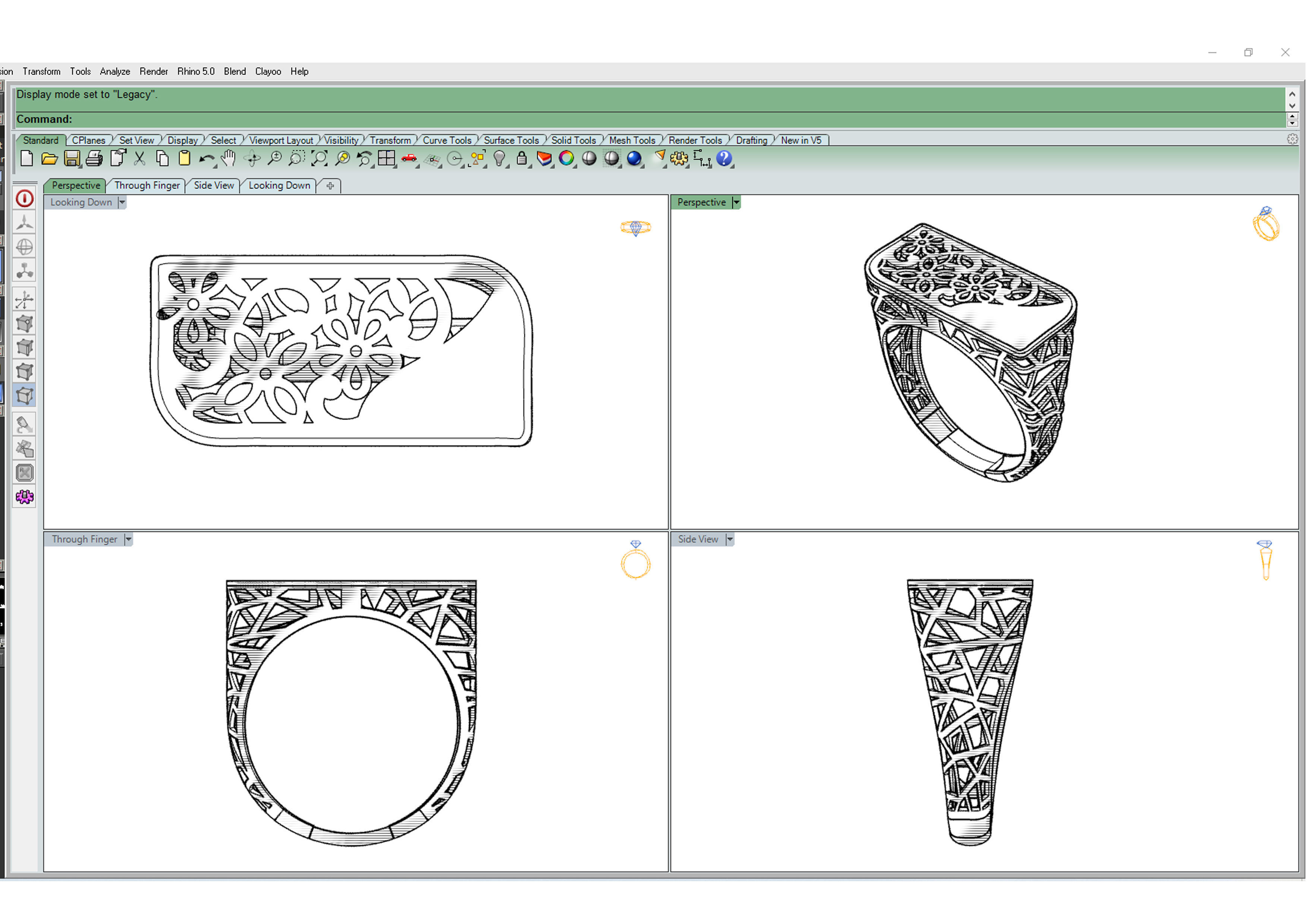 Gold ring 3D print model_9