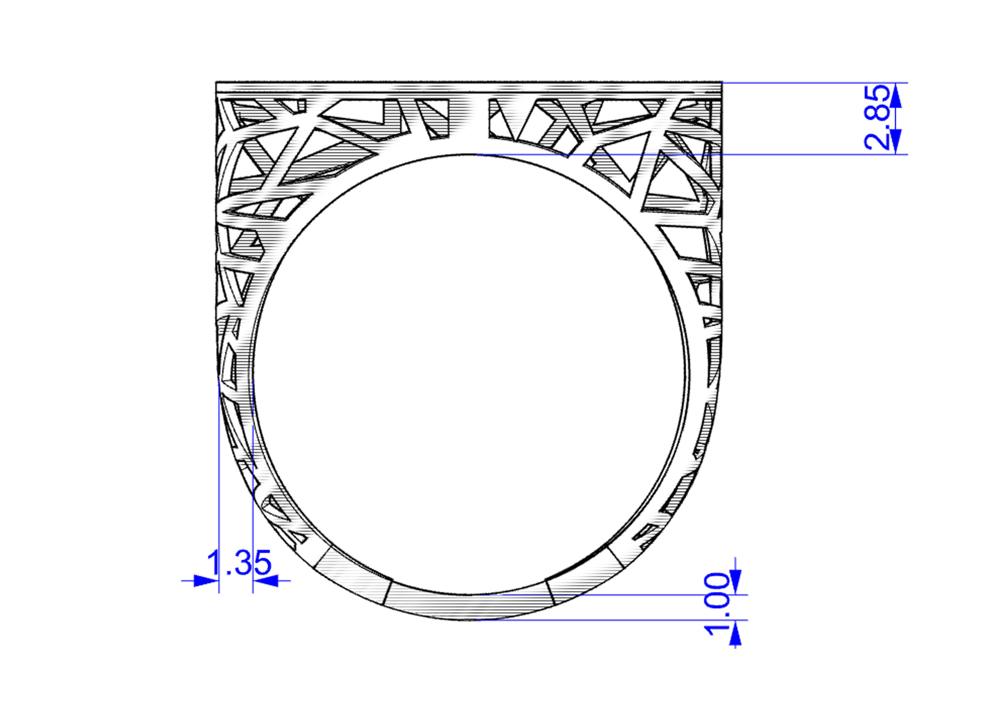 Gold ring 3D print model_11