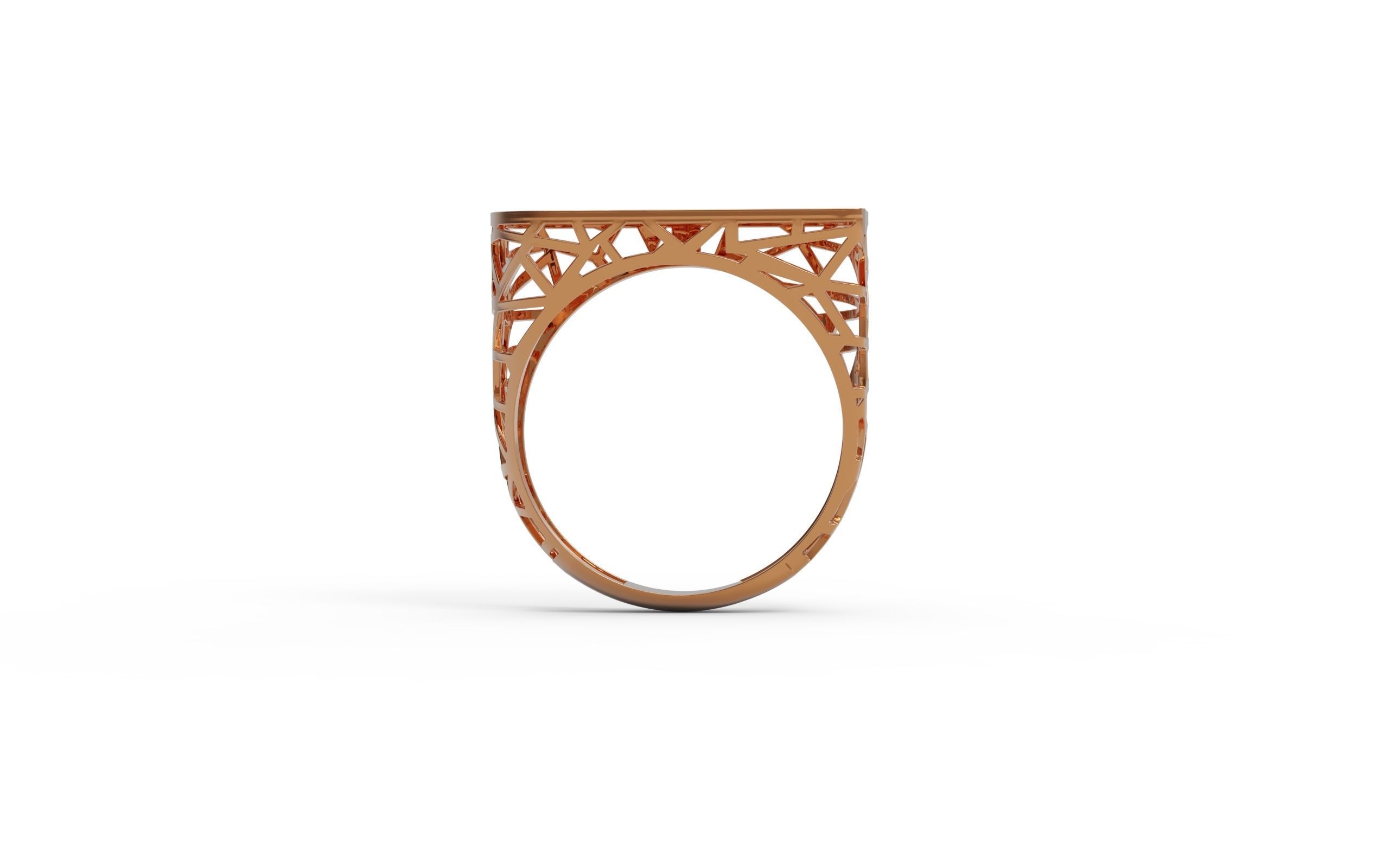 Gold ring 3D print model_4