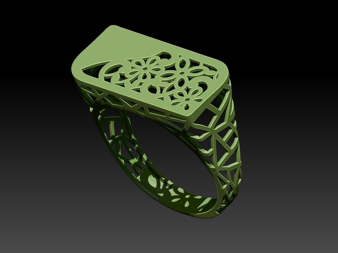 Gold ring 3D print model_1