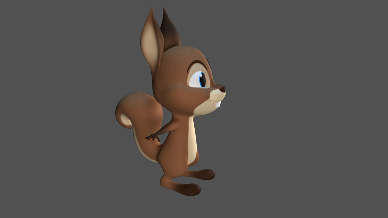 3D Cartoon Squirrel Character Model Mascot Low-poly 3D model_2
