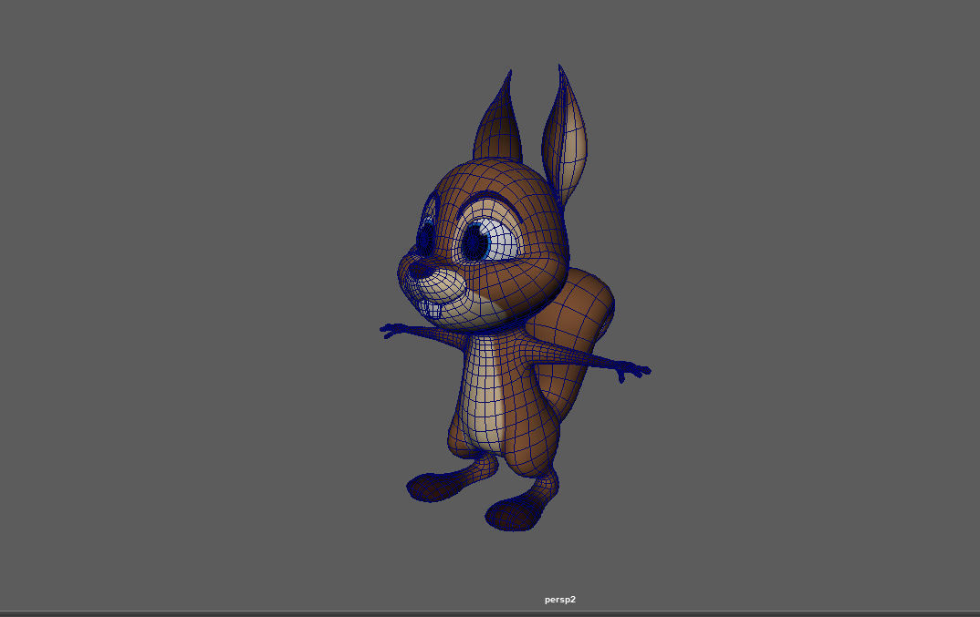 3D Cartoon Squirrel Character Model Mascot Low-poly 3D model_8