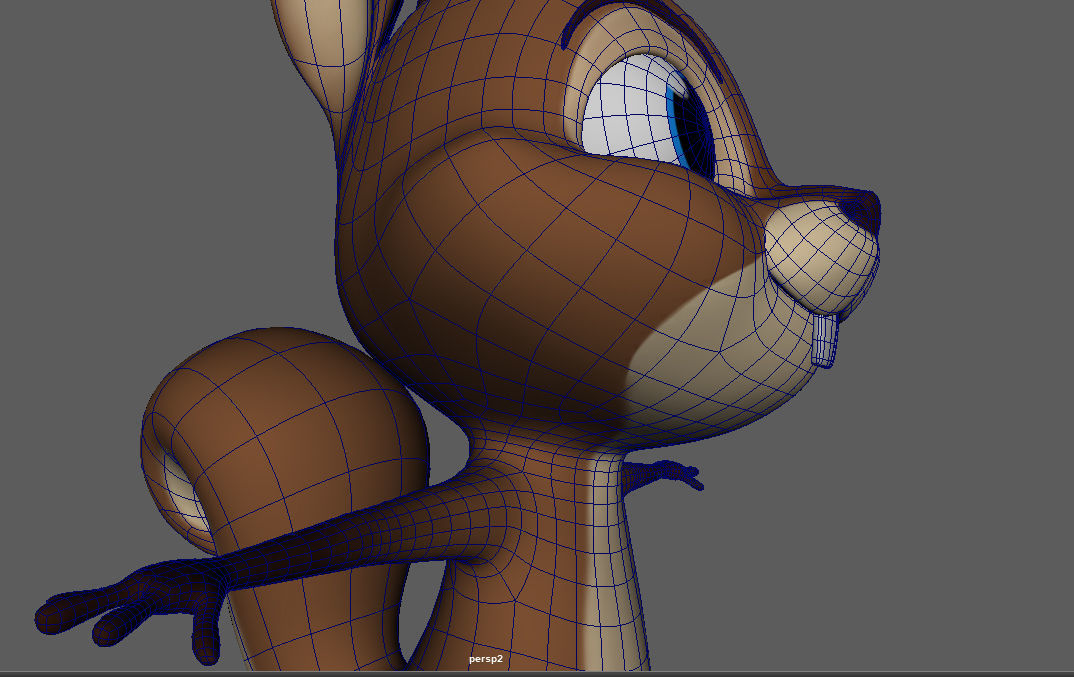3D Cartoon Squirrel Character Model Mascot Low-poly 3D model_5
