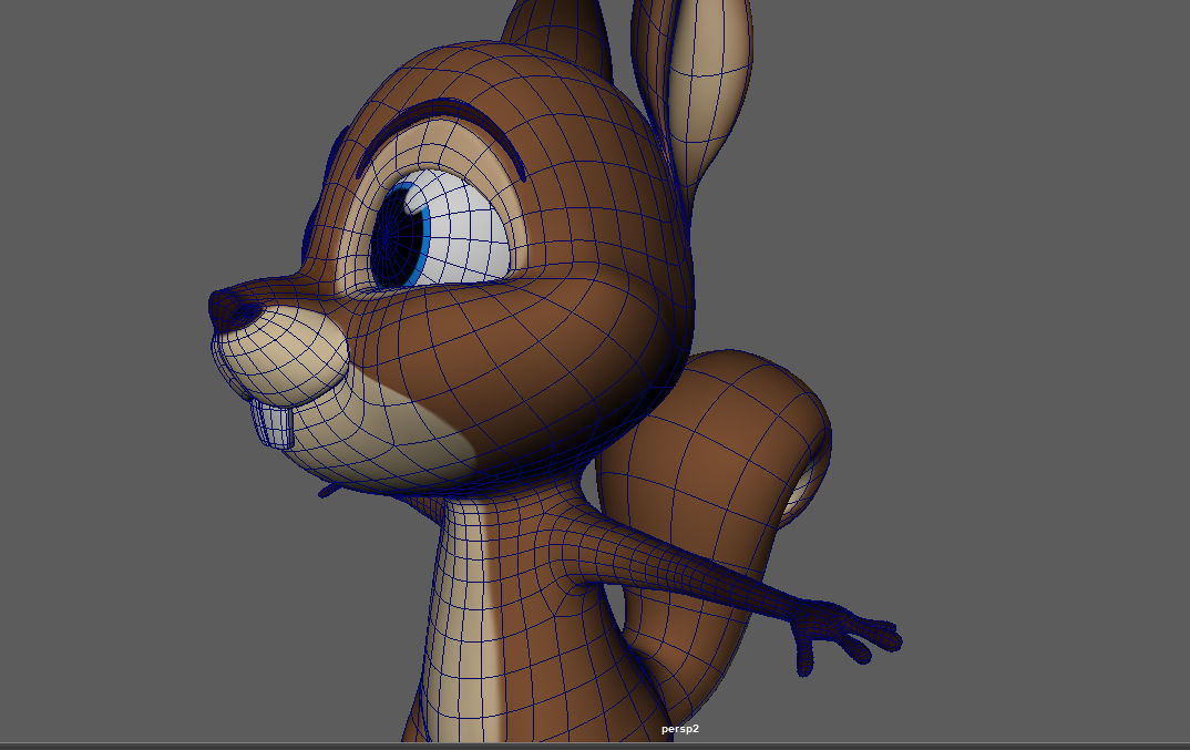 3D Cartoon Squirrel Character Model Mascot Low-poly 3D model_7