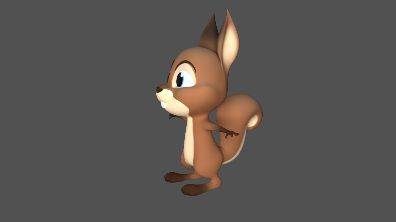 3D Cartoon Squirrel Character Model Mascot Low-poly 3D model_1