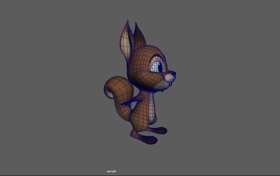 3D Cartoon Squirrel Character Model Mascot Low-poly 3D model_6