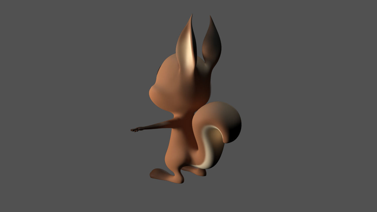 3D Cartoon Squirrel Character Model Mascot Low-poly 3D model_3