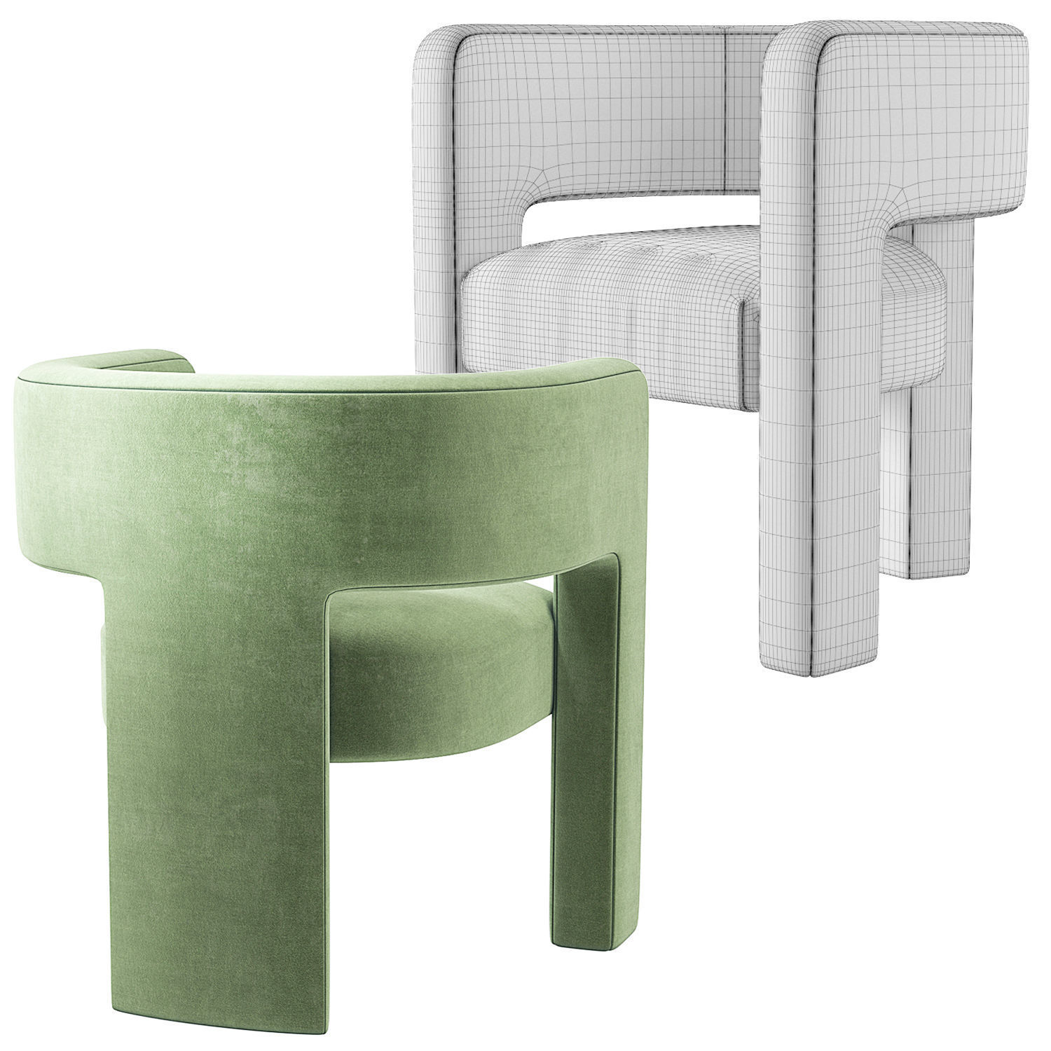 Sculpt Chair Crate and Barrel 3D model_5