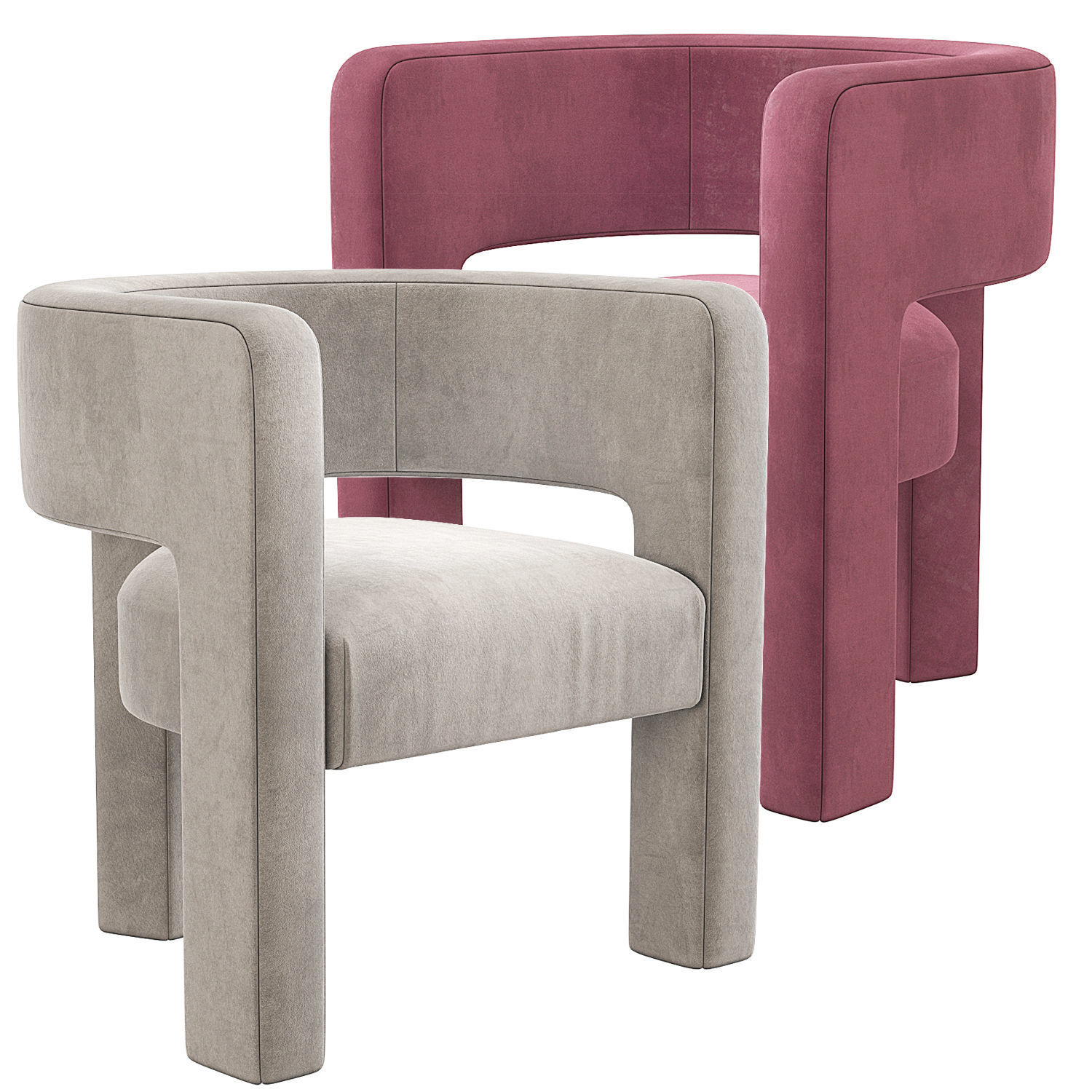 Sculpt Chair Crate and Barrel 3D model_1