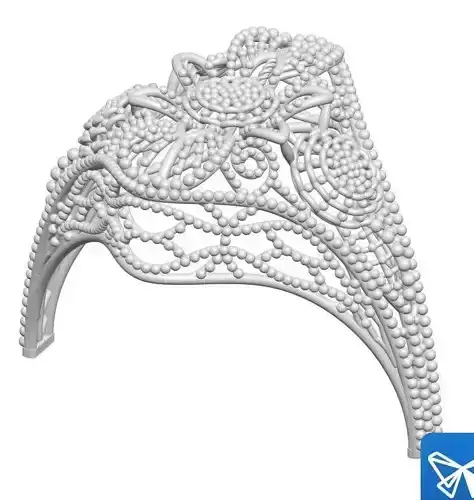 Ring 3 ornate design with bead