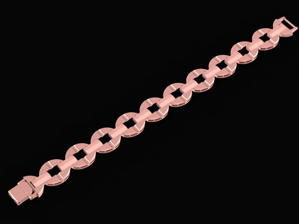 Luxury Chain Link Gold Bracelet for Men 2550 3D print model_4