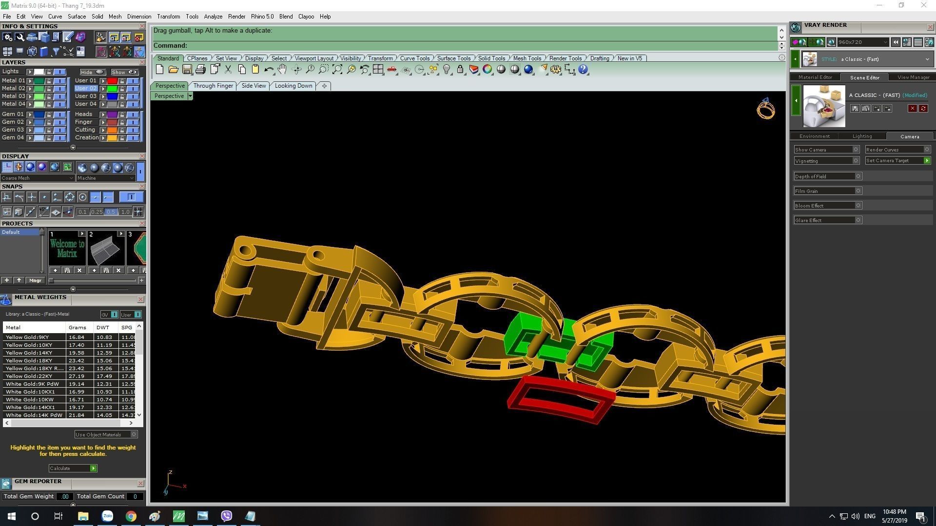 Luxury Chain Link Gold Bracelet for Men 2550 3D print model_9