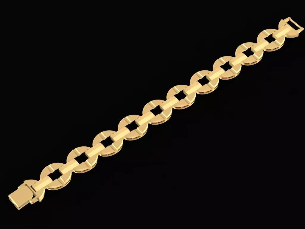 Luxury Chain Link Gold Bracelet for Men 2550 3D print model_0