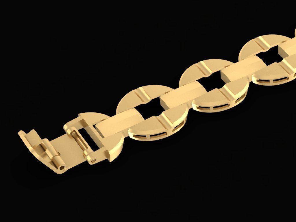 Luxury Chain Link Gold Bracelet for Men 2550 3D print model_5