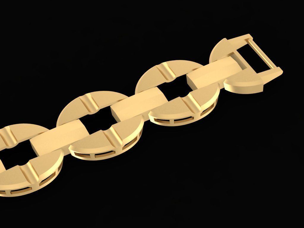 Luxury Chain Link Gold Bracelet for Men 2550 3D print model_1