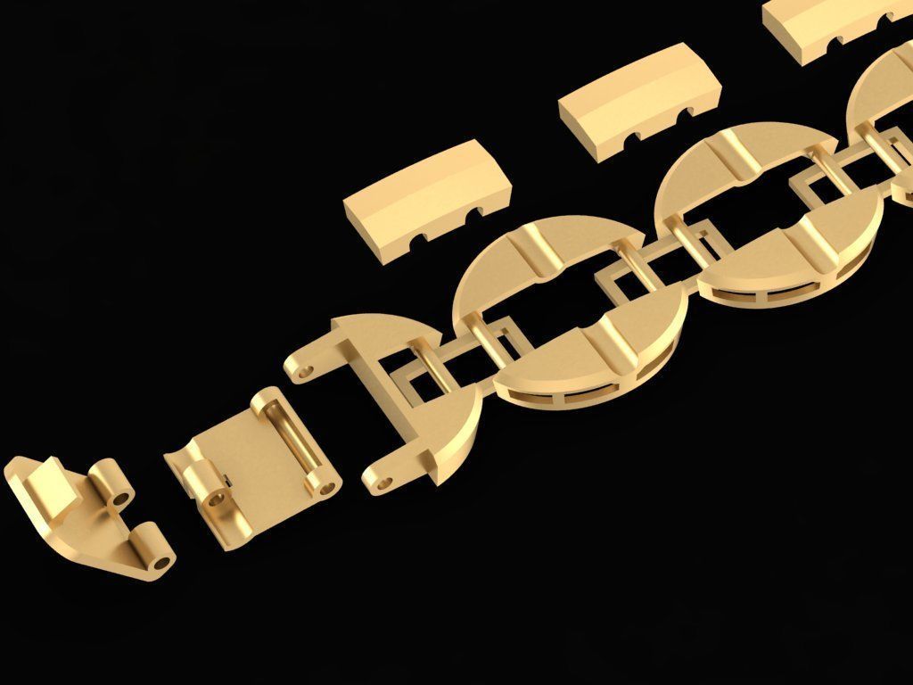Luxury Chain Link Gold Bracelet for Men 2550 3D print model_3