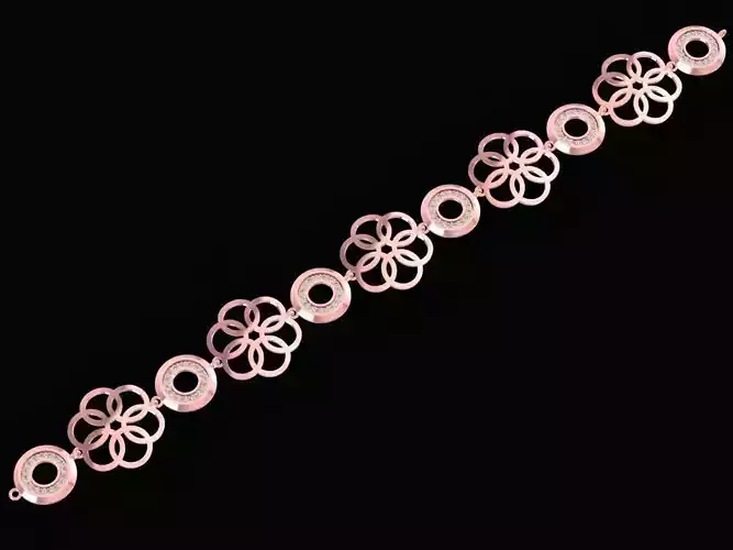 Elegant Flower Circle Bracelet for Women  2551