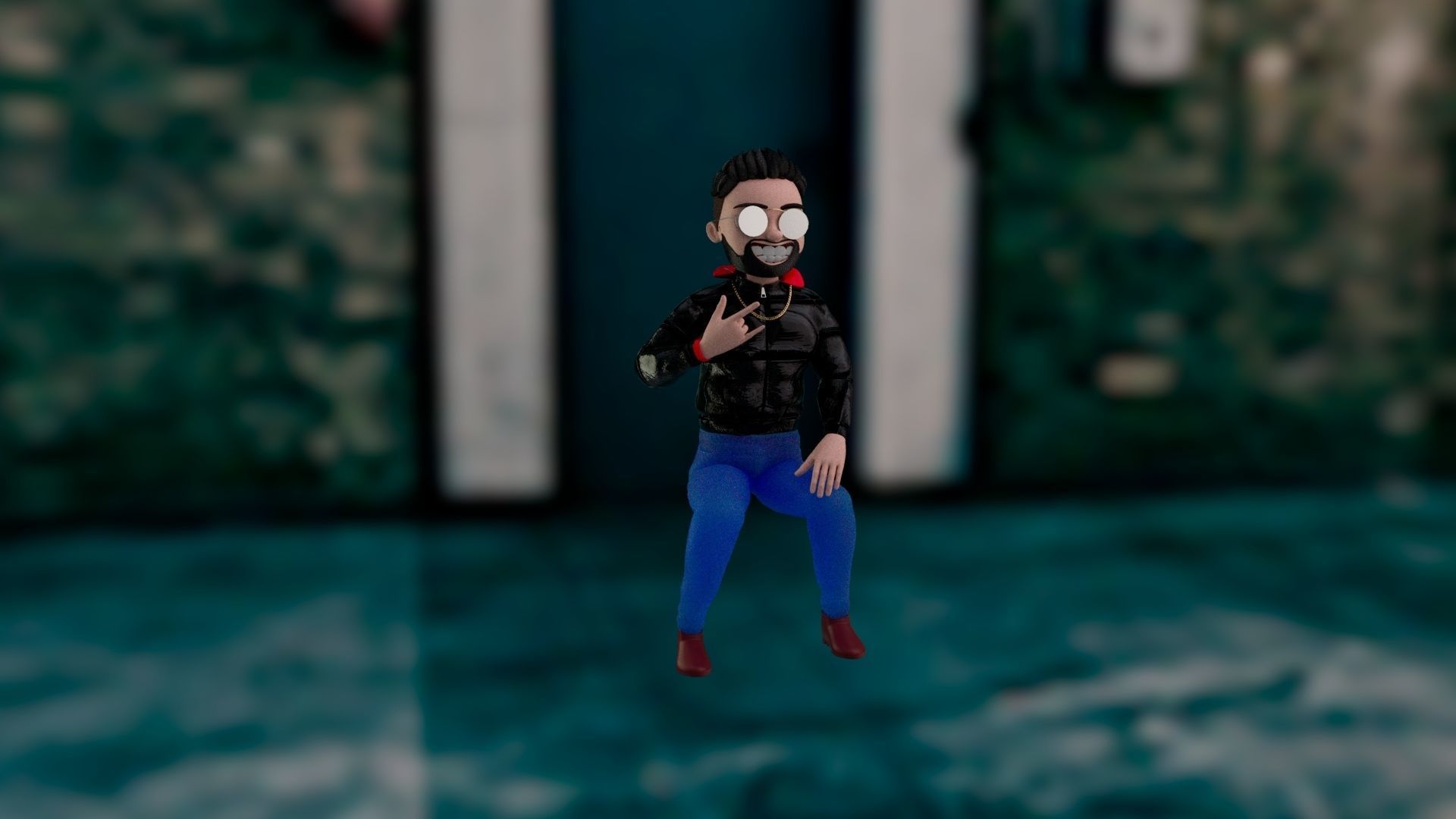 sunglasses with cool man or boy 3D model_1