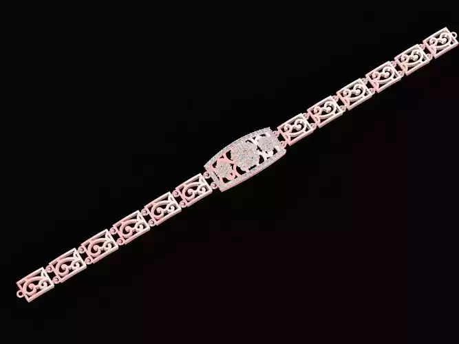 Elegant Filigree Diamond Bracelet for Women  2552