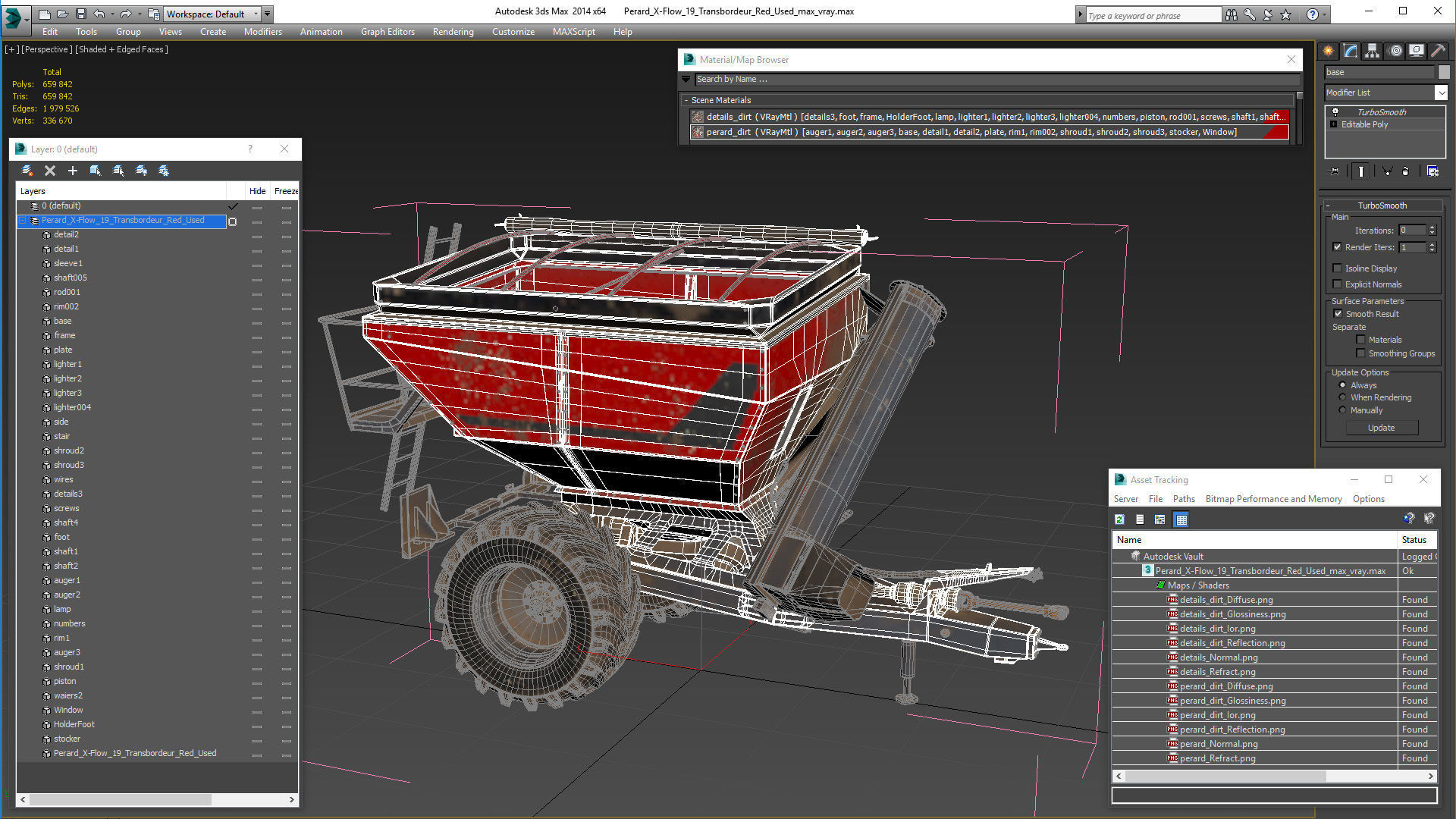 Perard X-Flow 19 Transbordeur Red Used 3D model_28