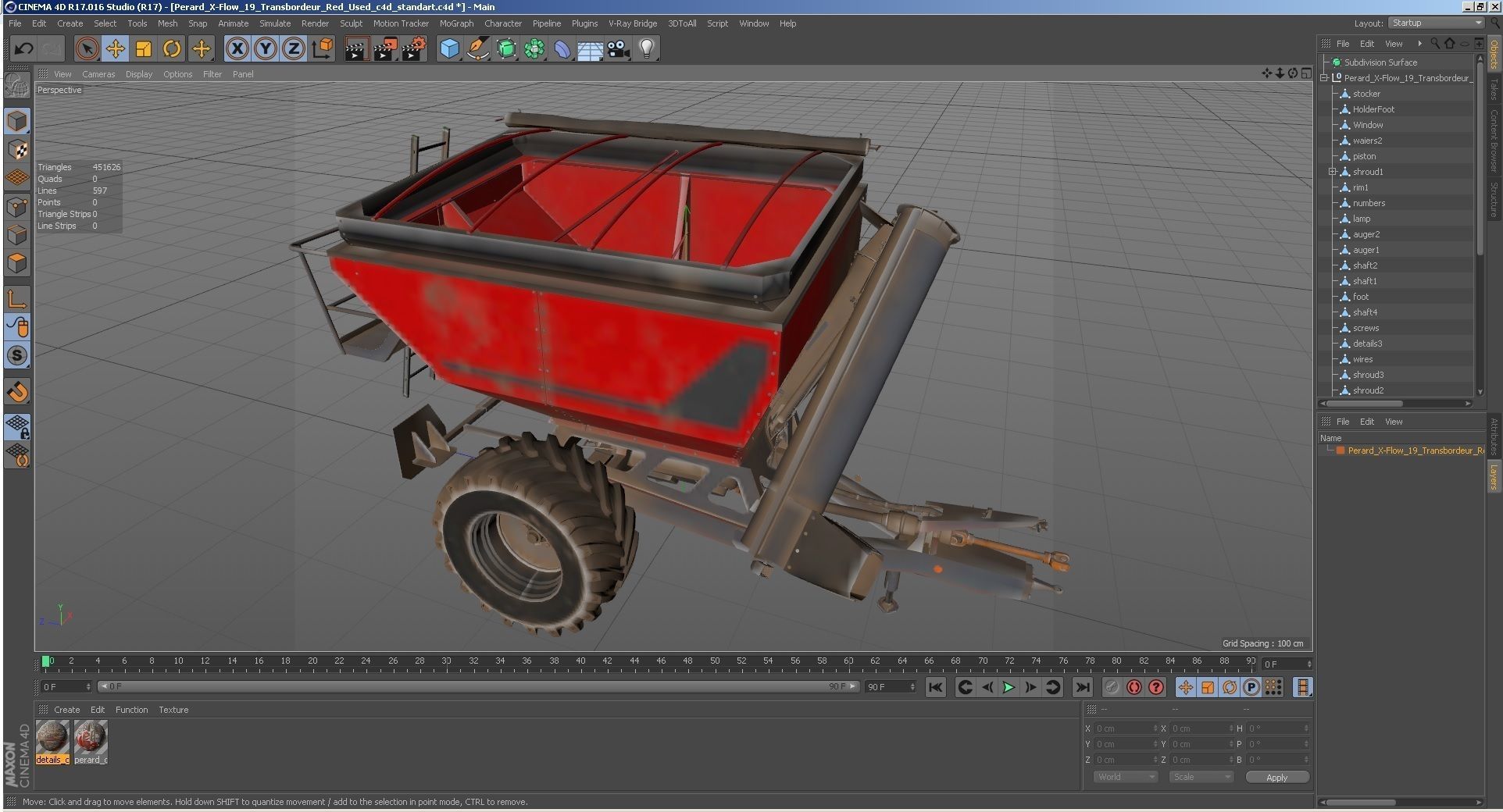 Perard X-Flow 19 Transbordeur Red Used 3D model_43