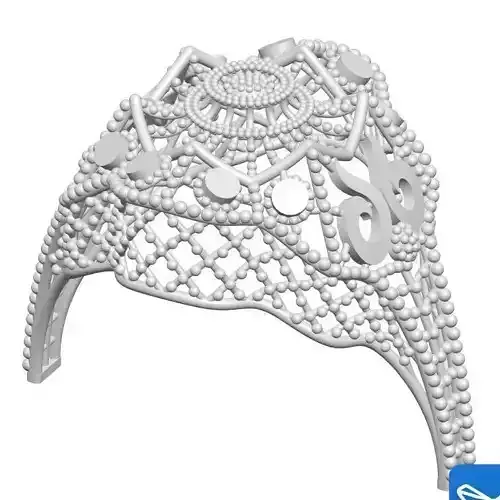 Ring 9 silver with design