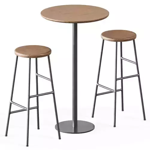 Fix Table D60 by Ton and Cornet Bar Stool by Hay