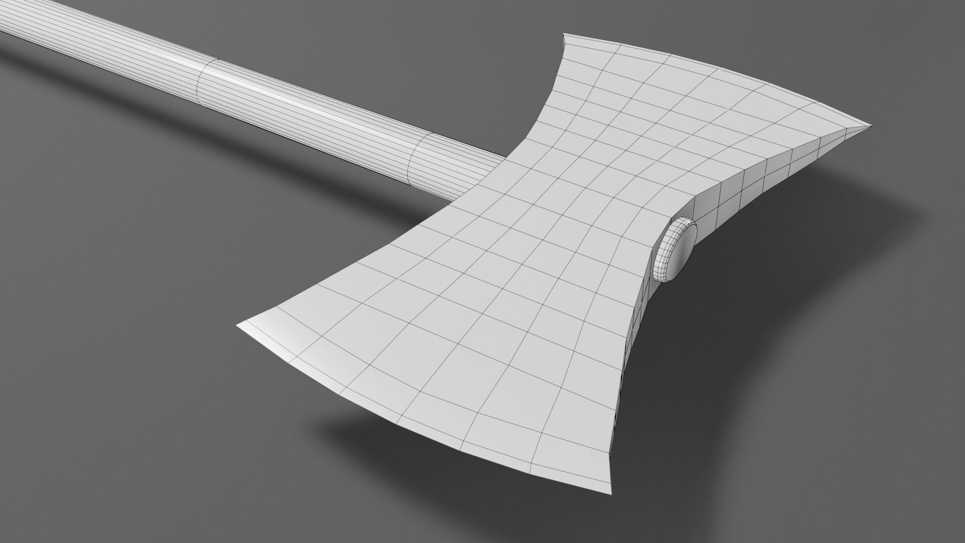 Medieval battle axe 1 Free low-poly 3D model_9