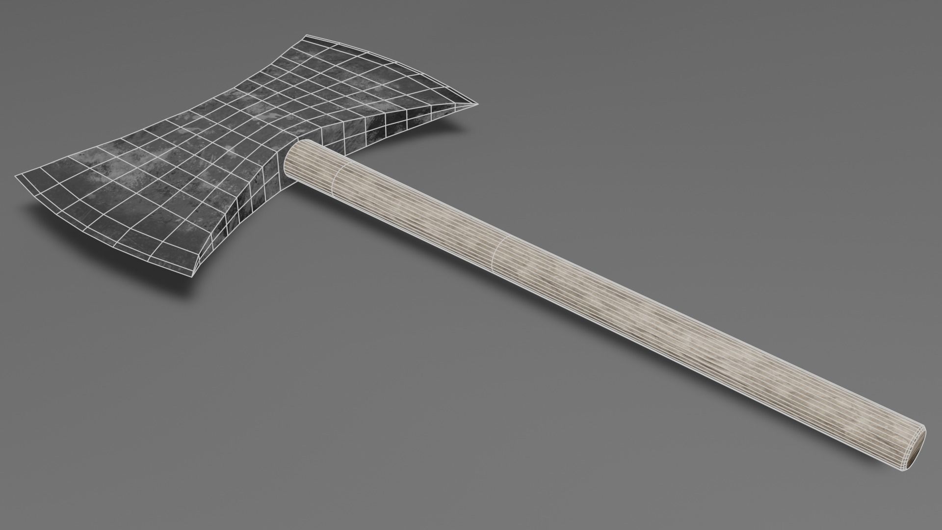 Medieval battle axe 1 Free low-poly 3D model_7