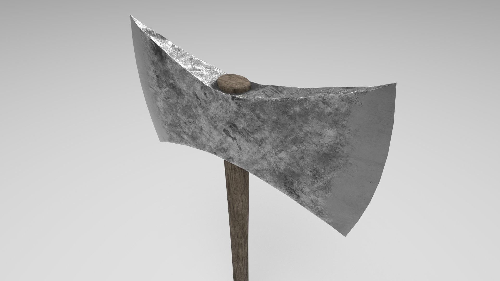 Medieval battle axe 1 Free low-poly 3D model_4