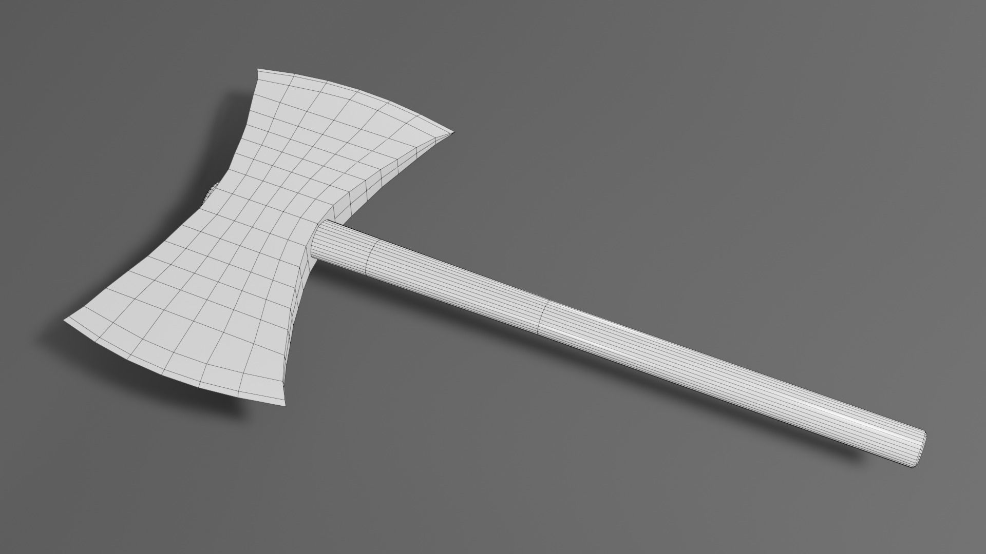 Medieval battle axe 1 Free low-poly 3D model_8