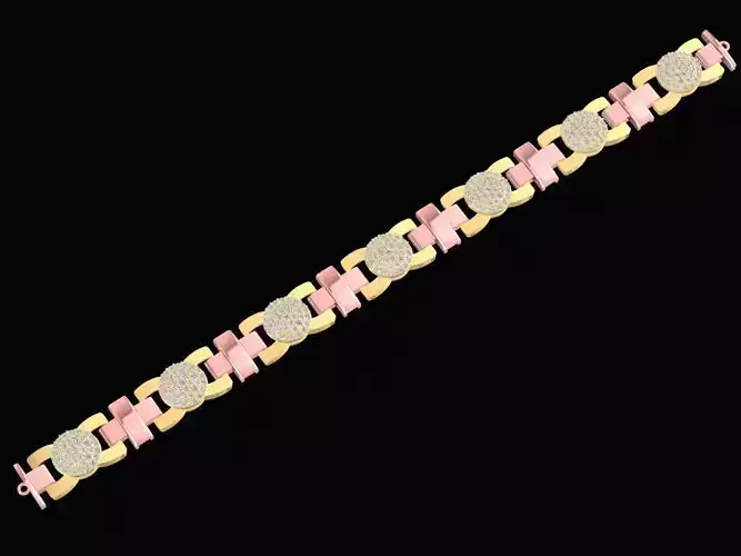 Luxury Pave Round Link Bracelet for Women  2554